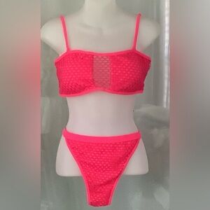 ZAFUL Women's Pink Bandeau Bikini Set